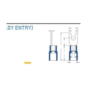 Locking Spade Terminals — dimensioned outline drawing