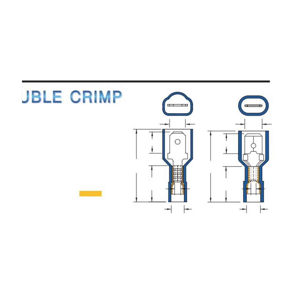 MR-MDFNYD Series — Fully-Insulated Male Disconnectors (Nylon-insulated, double crimp with easy-entry copper sleeve)