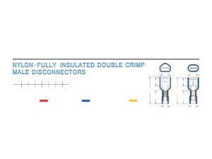 Fully-Insulated Male Disconnectors — dimensioned outline drawing