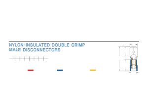 Male Disconnectors — dimensioned outline drawing