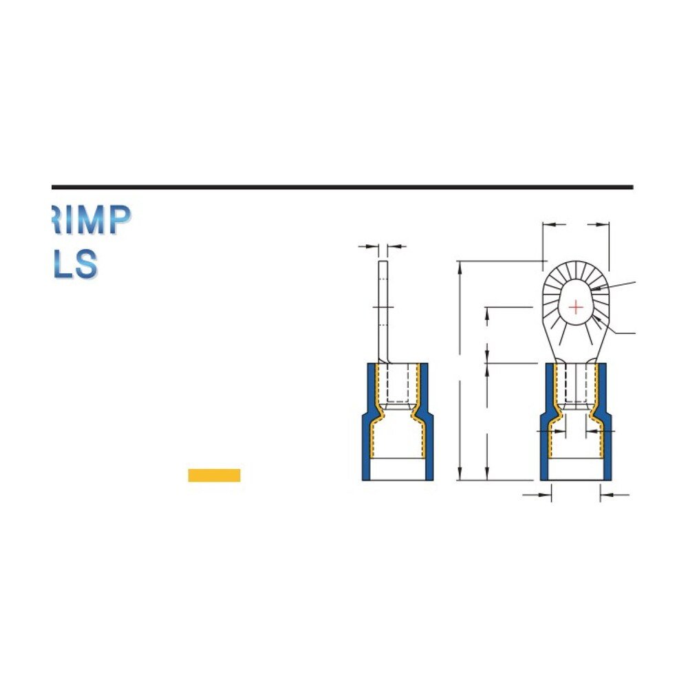 MR-MSRNYD Series — Ring Terminals (Nylon-insulated, double crimp with easy-entry copper sleeve, metal strip on reel)