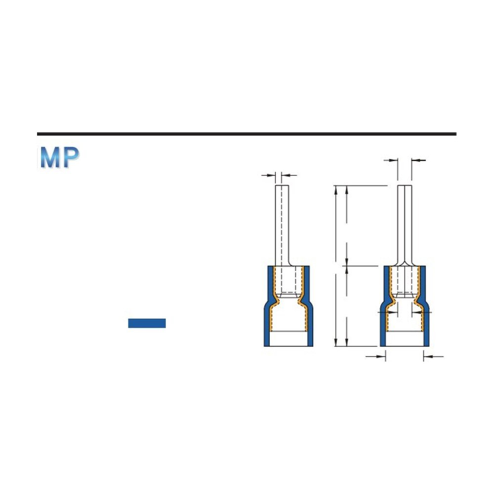 MR-PTD Series — Pin Terminals (Vinyl-insulated, double crimp with easy-entry copper sleeve)