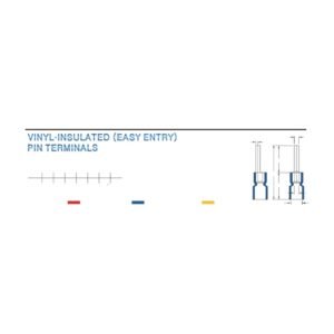 MR-PTVEB Series — Pin Terminals (Vinyl-insulated (easy entry), single crimp, brazed seam)