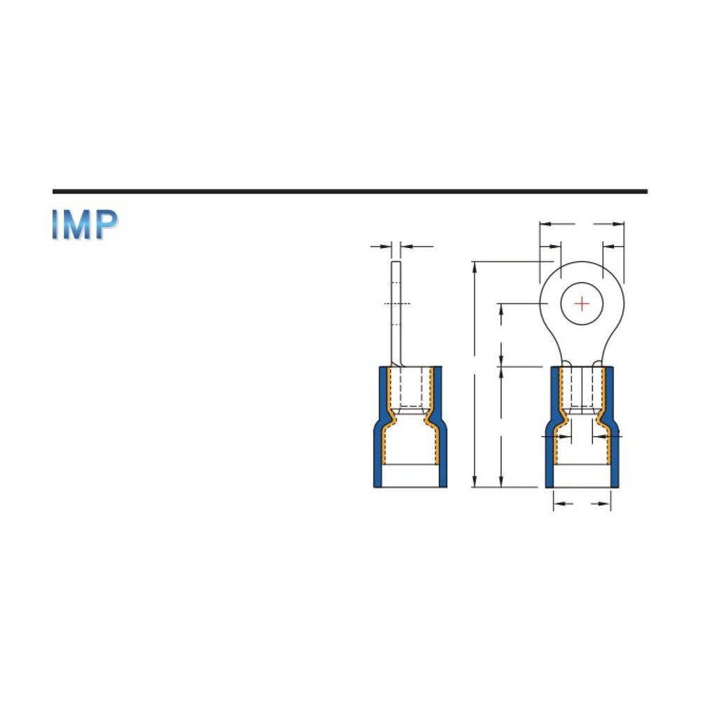 MR-RD Series — Ring Terminals (Vinyl-insulated, double crimp with easy-entry copper sleeve)