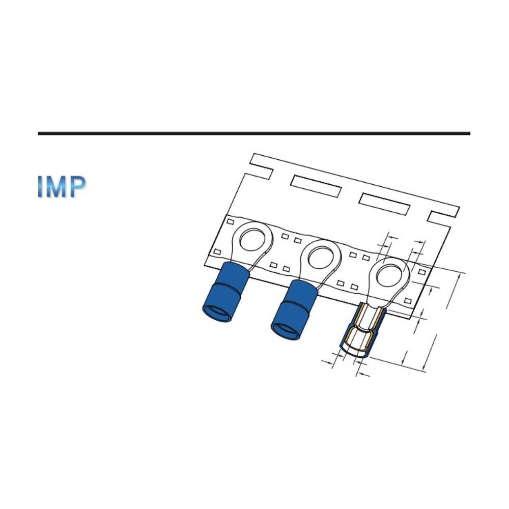 MR-RDL Series — Ring Terminals (Vinyl-insulated, double crimp with easy-entry copper sleeve, long tongue)