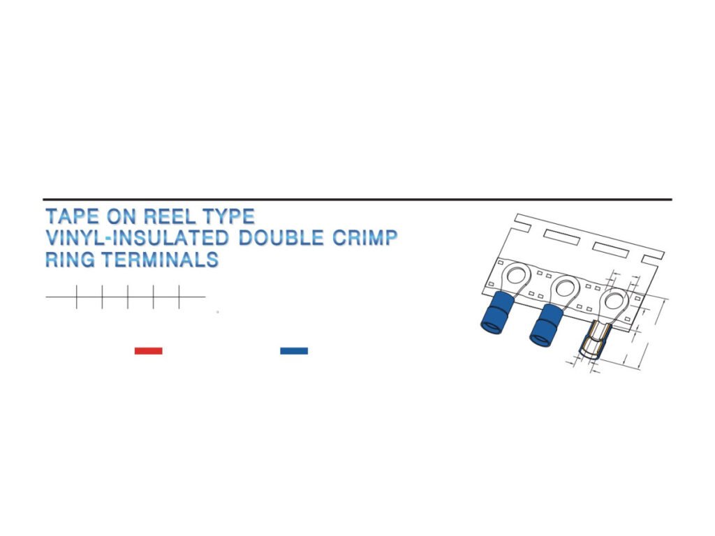 MR-RDS Series — Ring Terminals (Vinyl-insulated, double crimp with easy-entry copper sleeve, narrow tongue)