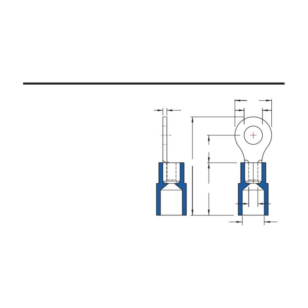 MR-RNIBM Series — Ring Terminals (PC-insulated (moulded), brazed seam, medium tongue)