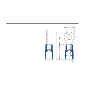 MR-RNYBS Series — Ring Terminals (Nylon-insulated, single crimp, brazed seam, narrow tongue)