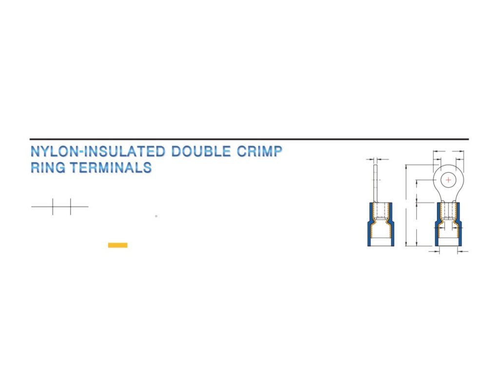 MR-RNYD Series — Ring Terminals (Nylon-insulated, double crimp with easy-entry copper sleeve)