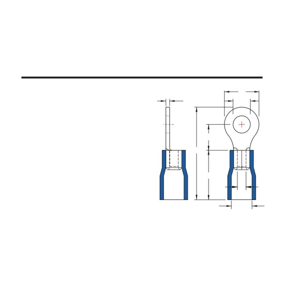 MR-RVB Series — Ring Terminals (Vinyl-insulated, single crimp, brazed seam)
