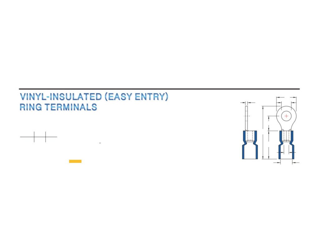 MR-RVE Series — Ring Terminals (Vinyl-insulated (easy entry), single crimp)