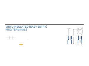 MR-RVE Series — Ring Terminals (Vinyl-insulated (easy entry), single crimp)