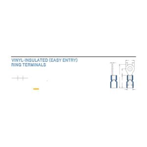 MR-RVE Series — Ring Terminals (Vinyl-insulated (easy entry), single crimp)