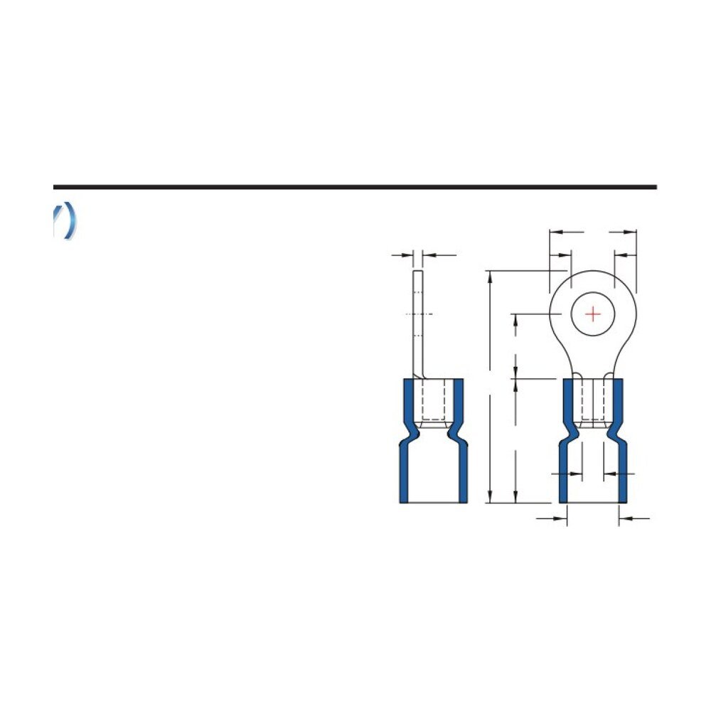 MR-RVEBM Series — Ring Terminals (Vinyl-insulated (easy entry), single crimp, brazed seam, medium tongue)