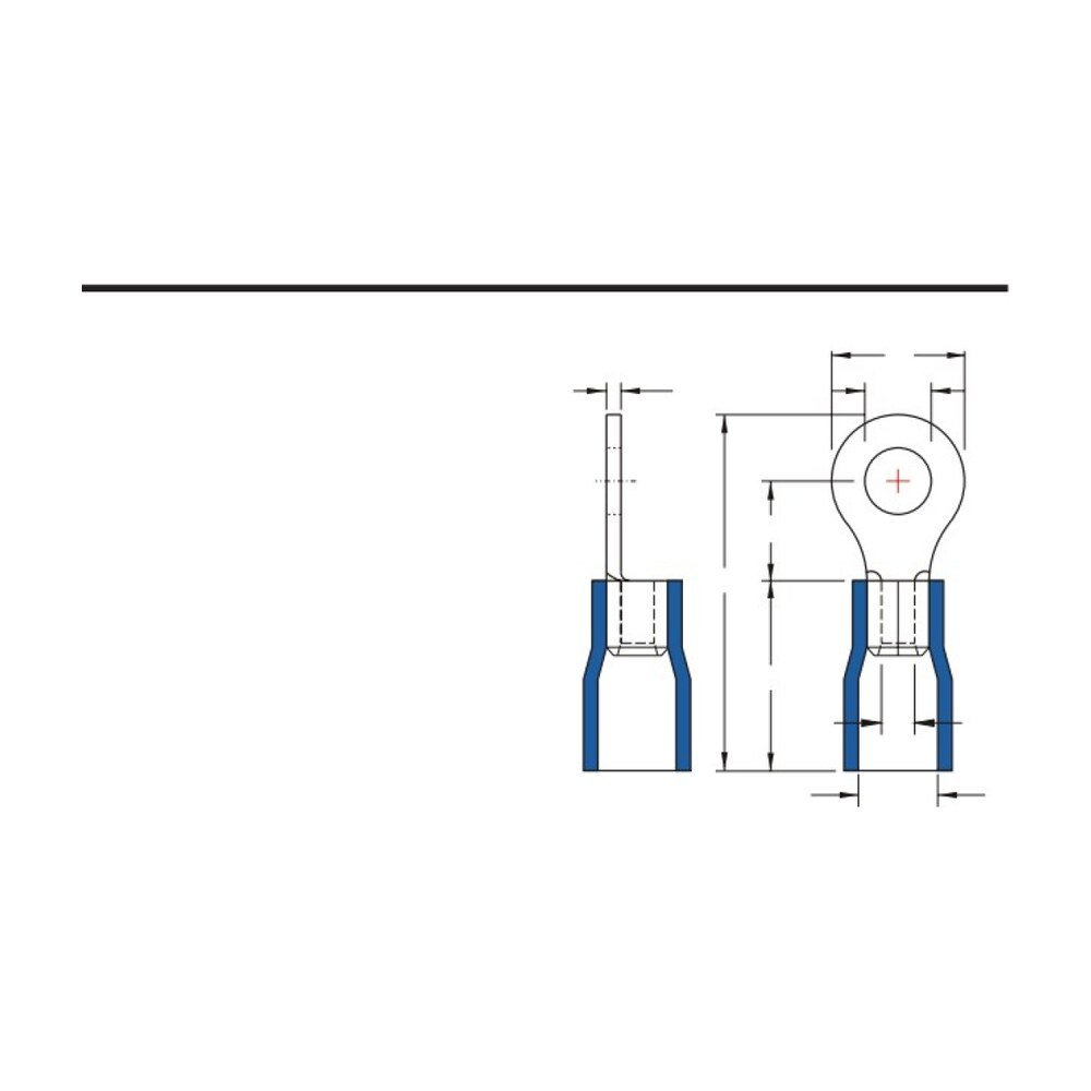 MR-RVS Series — Ring Terminals (Vinyl-insulated, single crimp, narrow tongue)