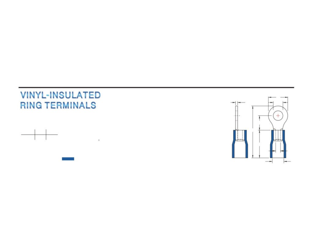 MR-RVS Series — Ring Terminals (Vinyl-insulated, single crimp, narrow tongue)