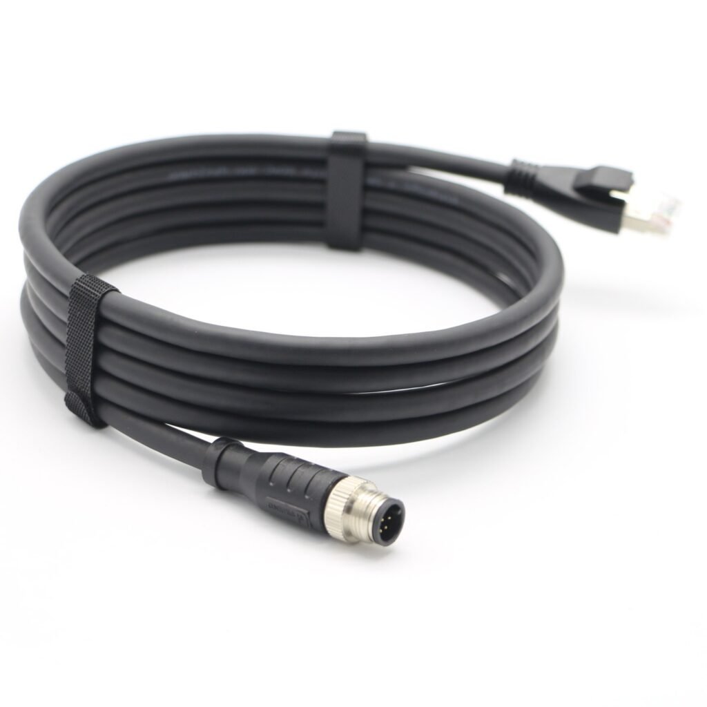 M12 12 Pin Male to RJ45 High Flexible Cable for Machine Vision Cameras - MR-SC-01