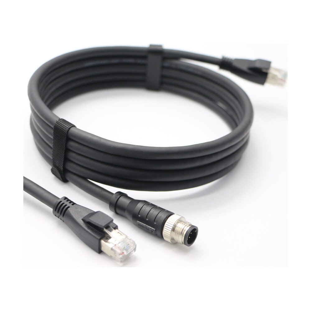 M12 12 Pin Male to RJ45 High Flexible Cable for Machine Vision Cameras - MR-SC-01