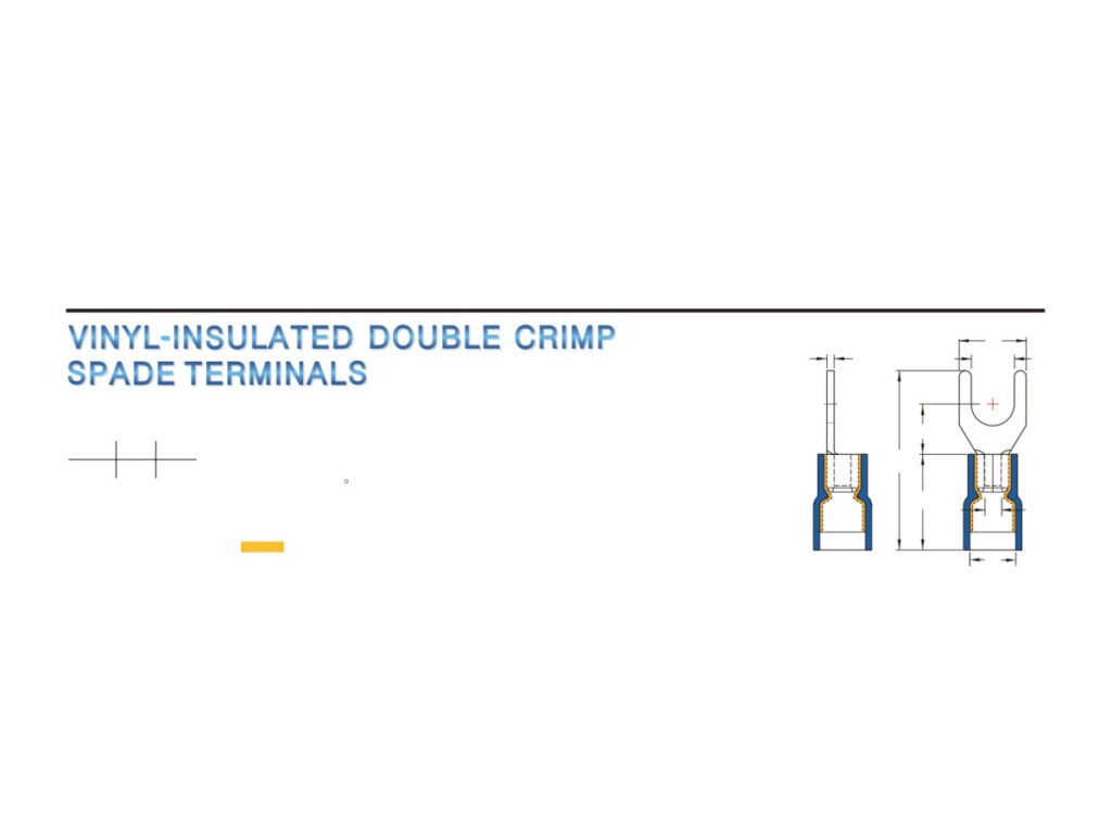 MR-SD Series — Spade Terminals (Vinyl-insulated, double crimp with easy-entry copper sleeve)