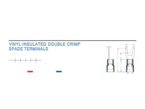 MR-SDS Series — Spade Terminals (Vinyl-insulated, double crimp with easy-entry copper sleeve, narrow tongue)