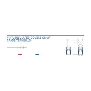 Spade Terminals — dimensioned outline drawing