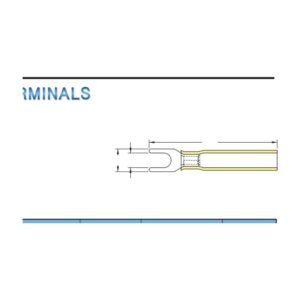 Spade Terminals — dimensioned outline drawing