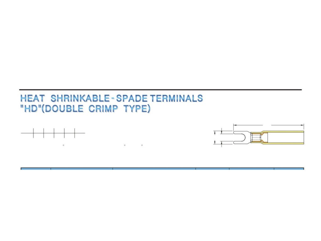 MR-SHDS Series — Spade Terminals (Heat-shrinkable, waterproof, double crimp, narrow tongue)