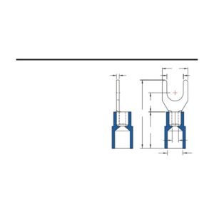Spade Terminals — dimensioned outline drawing