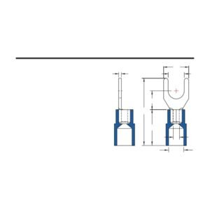 Spade Terminals — dimensioned outline drawing