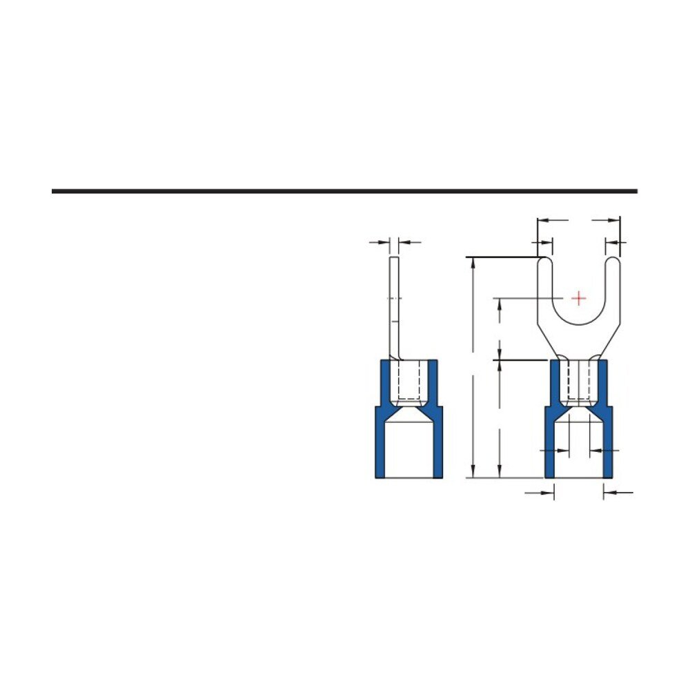 MR-SNIBM Series — Spade Terminals (PC-insulated (moulded), brazed seam, medium tongue)