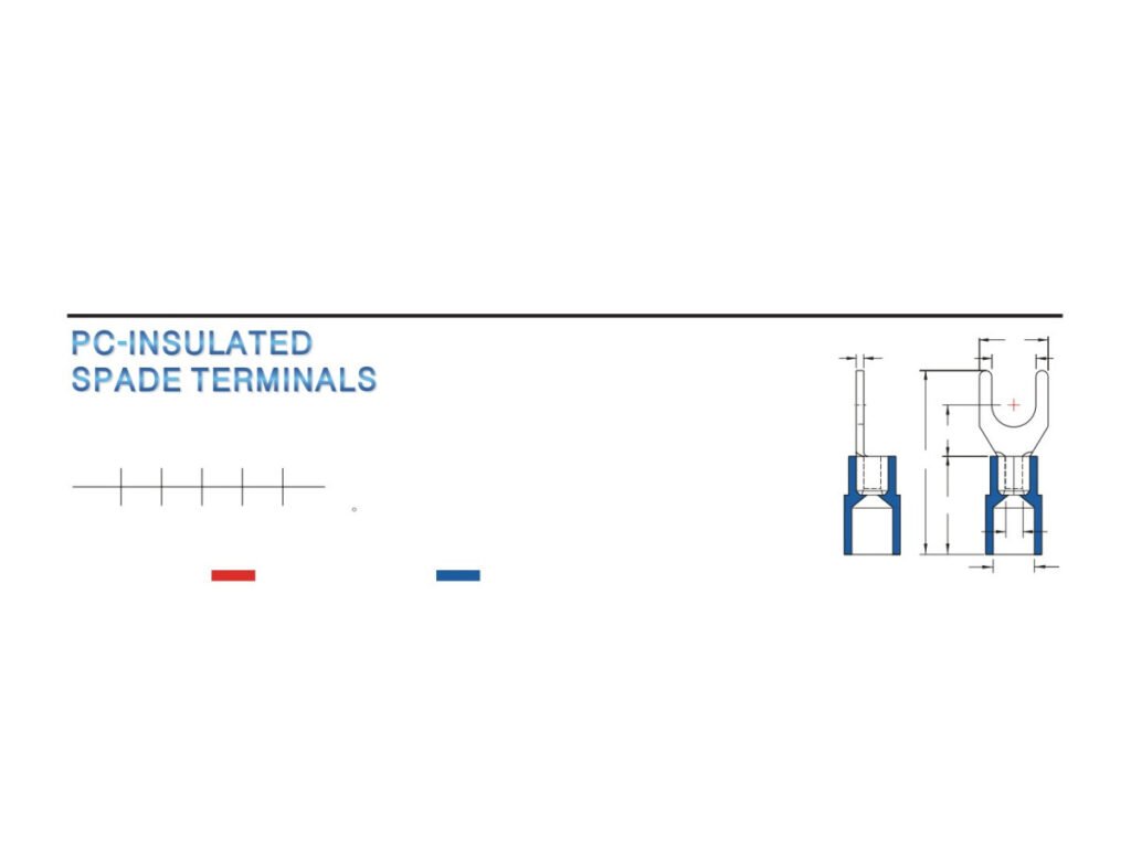 MR-SNIL Series — Spade Terminals (PC-insulated (moulded), long tongue)