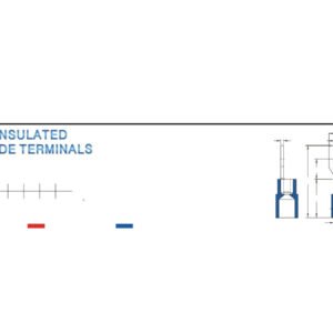 Spade Terminals — dimensioned outline drawing