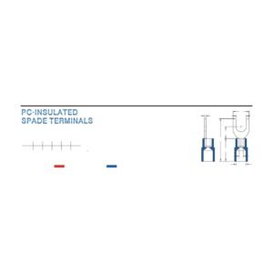 Spade Terminals — dimensioned outline drawing