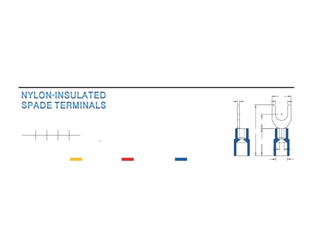 MR-SNYB Series — Spade Terminals (Nylon-insulated, single crimp, brazed seam)