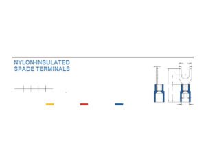 MR-SNYB Series — Spade Terminals (Nylon-insulated, single crimp, brazed seam)