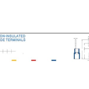Spade Terminals — dimensioned outline drawing