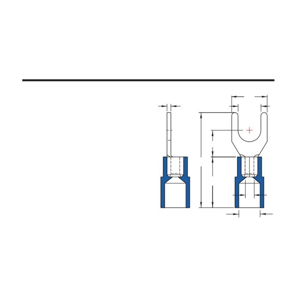 MR-SNYBM Series — Spade Terminals (Nylon-insulated, single crimp, brazed seam, medium tongue)