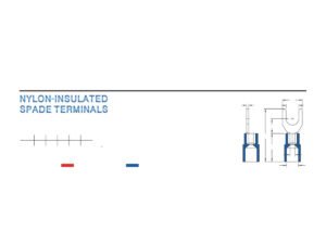 MR-SNYS Series — Spade Terminals (Nylon-insulated, single crimp, narrow tongue)