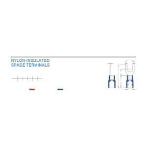 MR-SNYBS Series — Spade Terminals (Nylon-insulated, single crimp, brazed seam, narrow tongue)
