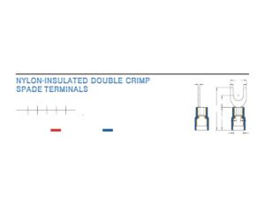 Spade Terminals — dimensioned outline drawing
