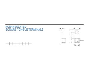 MR-SQNBS Series — Square Tongue Terminals (Non-insulated, brazed seam, narrow tongue)