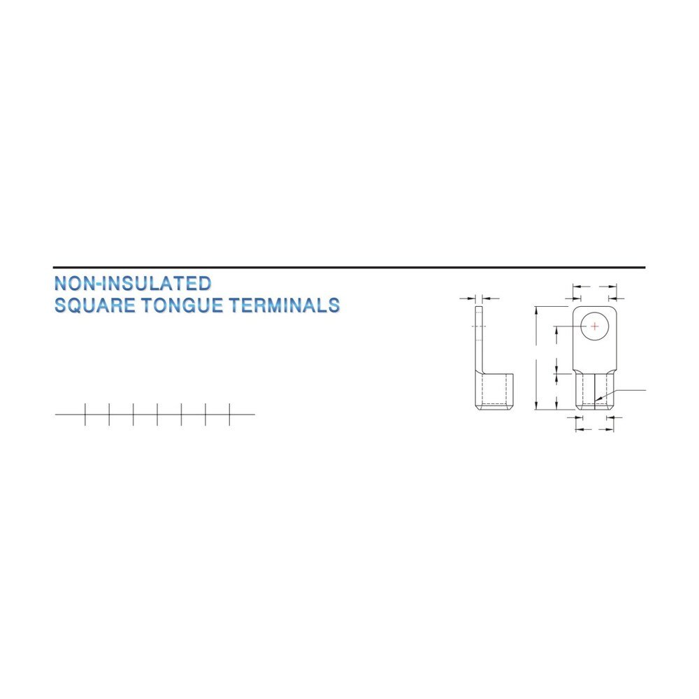 MR-SQNBS Series — Square Tongue Terminals (Non-insulated, brazed seam, narrow tongue)