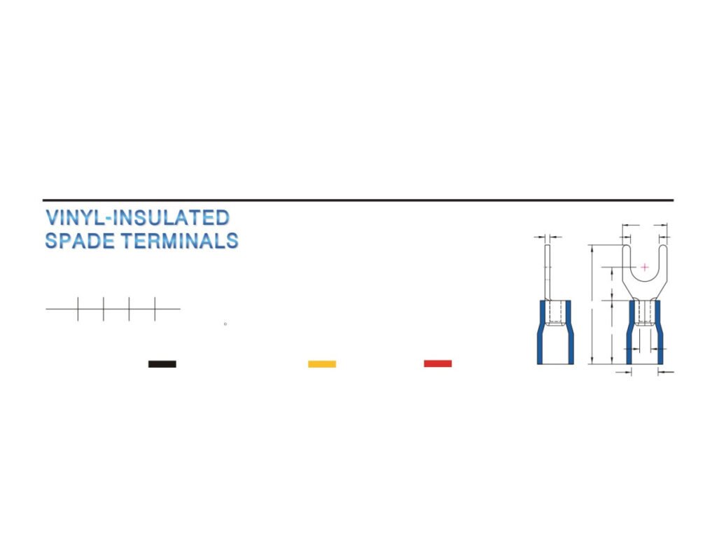 MR-SVB Series — Spade Terminals (Vinyl-insulated, single crimp, brazed seam)