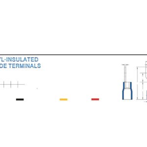 Spade Terminals — dimensioned outline drawing