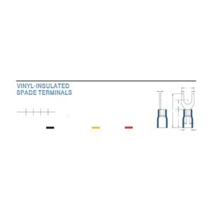 Spade Terminals — dimensioned outline drawing