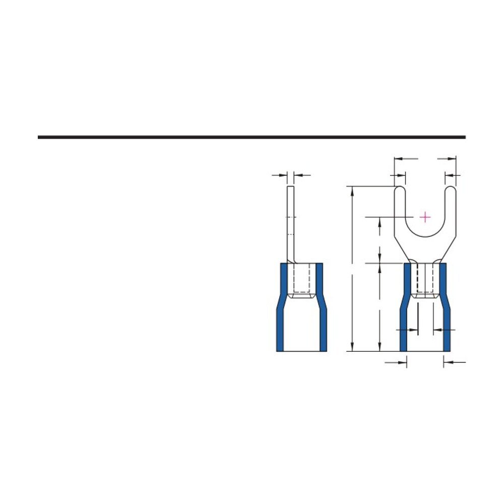 MR-SVBM Series — Spade Terminals (Vinyl-insulated, single crimp, brazed seam, medium tongue)