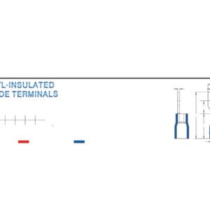 Spade Terminals — dimensioned outline drawing