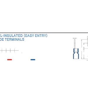Spade Terminals — dimensioned outline drawing