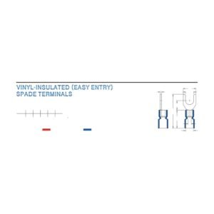 Spade Terminals — dimensioned outline drawing