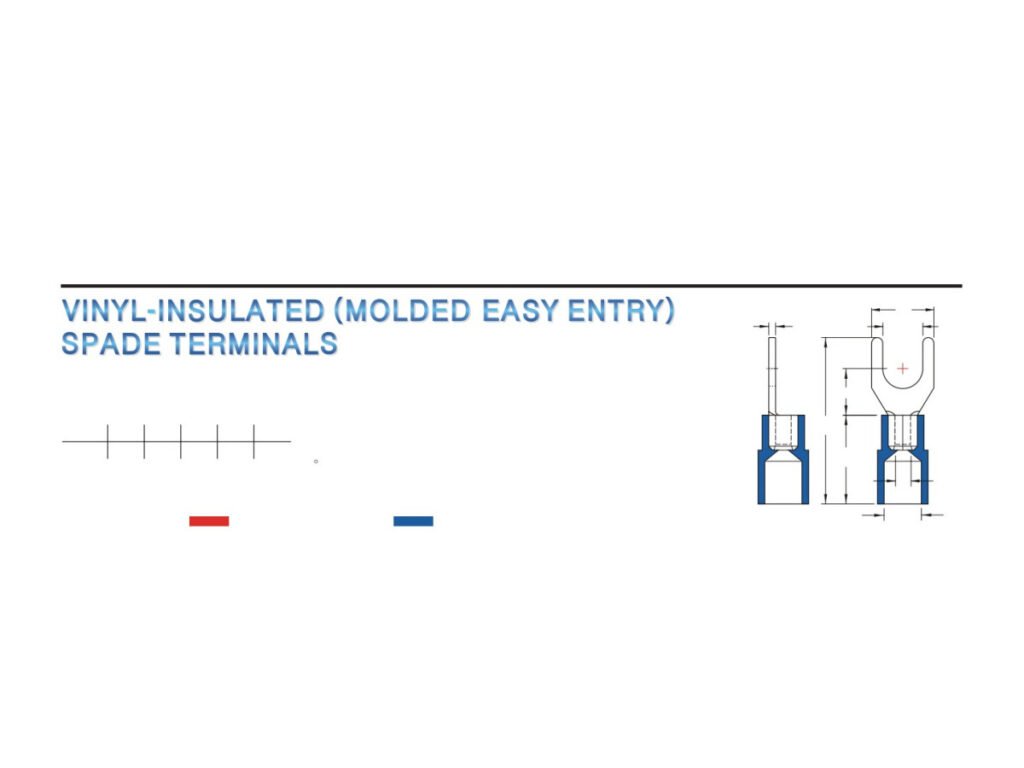 MR-SVYL Series — Spade Terminals (Vinyl-insulated (moulded easy entry), long tongue)
